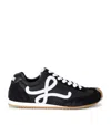 Loewe Women Black Canvas And Suede Ballet Runner 2.0 Sneakers In Black
