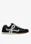 Loewe Ballet Runner 2.0 Mixed Leather Sneakers In Black