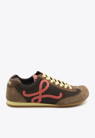 Loewe Chocolate Brown Calf Leather Ballet Runner 2.0 Sneakers
