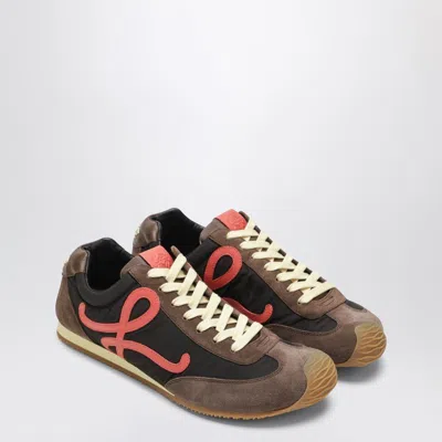 Loewe Ballet Runner 2.0 Suede-trimmed Sneakers In Burgundy