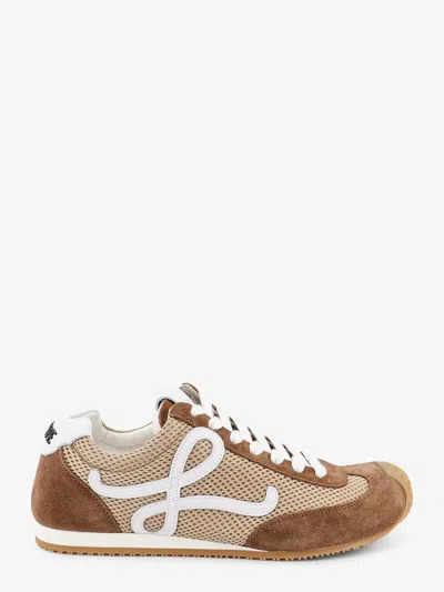 Loewe Ballet Runner 2.0 Sneakers In Nylon And Suede With Side Logo In Brown