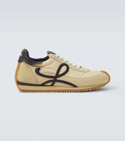 Loewe Ballet Runner 2.0 Suede-trimmed Sneakers In Neutral