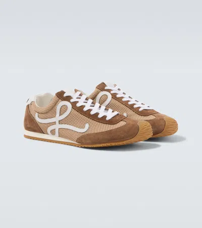 Loewe Ballet Runner 2.0 Suede And Mesh Sneakers In Brown