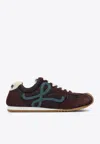 Loewe Burgundy Canvas And Suede Ballet Runner 2.0 Sneakers In Brown