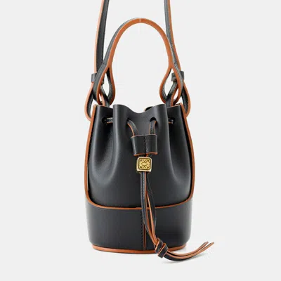 Pre-owned Loewe Balloon Bag Black/tan Leather Size Nano In Multi