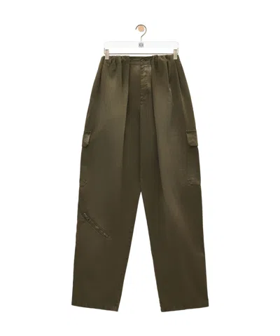 Loewe Balloon Cargo Trousers In Cotton In Green