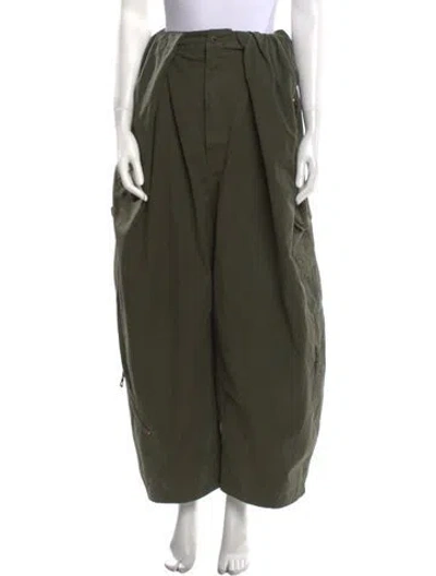 Pre-owned Loewe Balloon Cargo Wide Leg Pants In Green