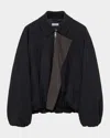 Loewe Jacket In Viscose And Wool Blend In Black