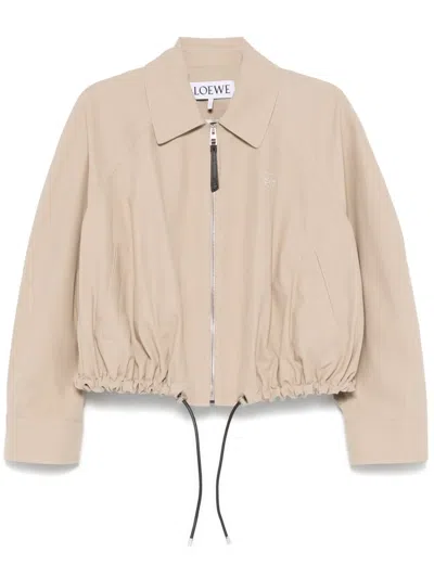 Loewe Cropped Zip Up Drawstring Balloon Jacket