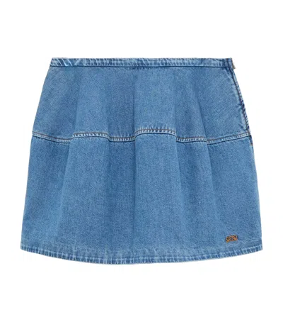 Loewe Balloon Denim Mini Skirt In Blue