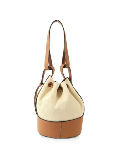 Pre-owned Loewe Balloon Drawstring-fastening Bucket Bag In Neutral