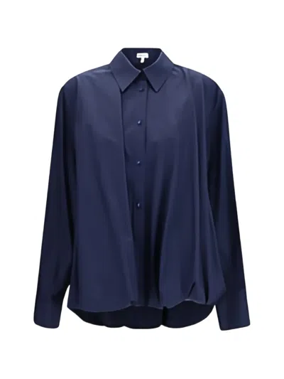 Loewe Balloon Embroidered-logo Shirt In Blue