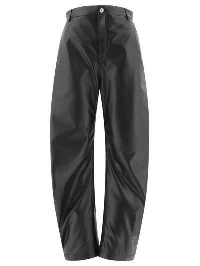 Loewe Nappa Lambskin Wide Leg Trousers In Multi