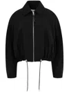 Loewe Womens Balloon Drawstring-hem Wool-blend Jacket Black In Black  