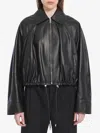 Loewe Balloon Zip-up Leather Jacket In Black