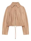 Loewe Womens Beige Classic-collar Leather Balloon Jacket In Nude