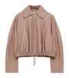Loewe Womens Beige Classic-collar Leather Balloon Jacket In Pink