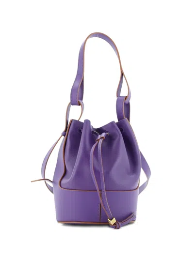 Pre-owned Loewe Balloon Leather Small Bucket Bag In Purple
