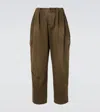 Loewe Balloon Leather-trimmed Cargo Pants In Green