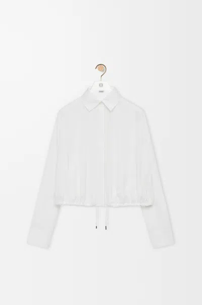 Loewe White Balloon-sleeve Silk Shirt In Neutral
