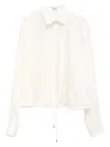 Loewe White Balloon-sleeve Silk Shirt In Multi