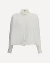 Loewe White Balloon-sleeve Silk Shirt In White
