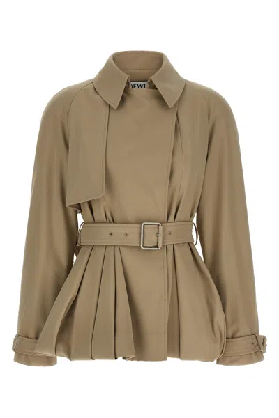 Loewe Balloon Trench Coat In Green