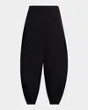 Loewe Balloon Wide-leg Crop Trousers In Black