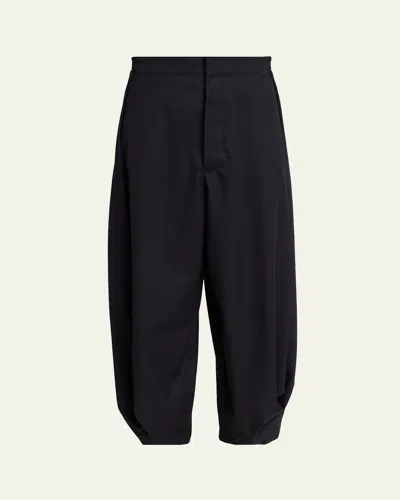 Loewe Balloon Wide-leg Crop Trousers In Black