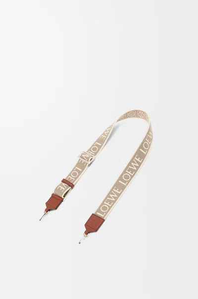 Loewe Bronze Anagram Loop Cotton And Leather Bag Strap In Natural Tan