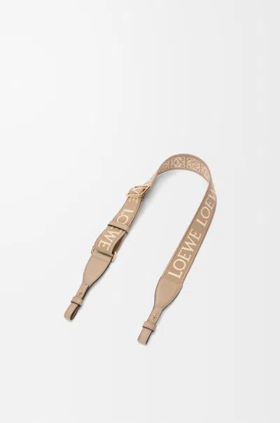 Loewe Anagram Loop Strap In Jacquard And Calfskin In Brown