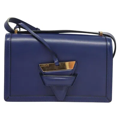 Pre-owned Loewe Barcelona Blue Leather Shoulder Bag ()