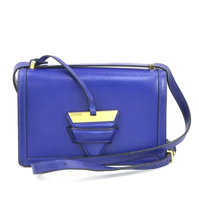 Pre-owned Loewe Barcelona Blue Leather Shoulder Bag ()