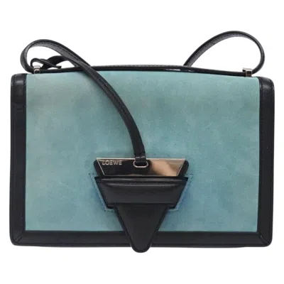 Pre-owned Loewe Barcelona Blue Suede Shoulder Bag ()