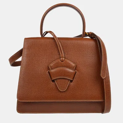 Pre-owned Loewe Barcelona Brown Leather Handbag
