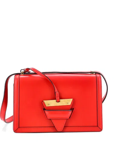 Pre-owned Loewe Barcelona Leather Medium Shoulder Bag In Red