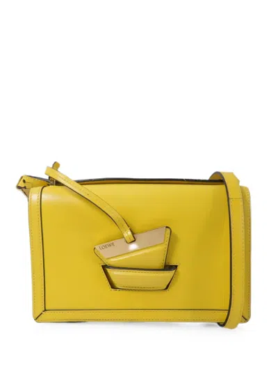 Pre-owned Loewe Barcelona Leather Shoulder Bag In Yellow