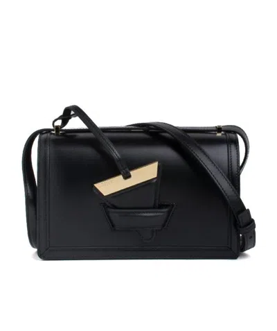 Loewe Barcelona Logo Engraved Shoulder Bag In Black