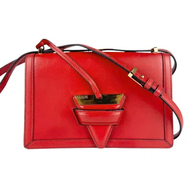 Pre-owned Loewe Barcelona Red Color Leather Shoulder Bag ()
