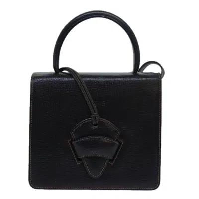 Pre-owned Loewe Barcelona Shoulder Bag Leather Black Leather Handbag ()