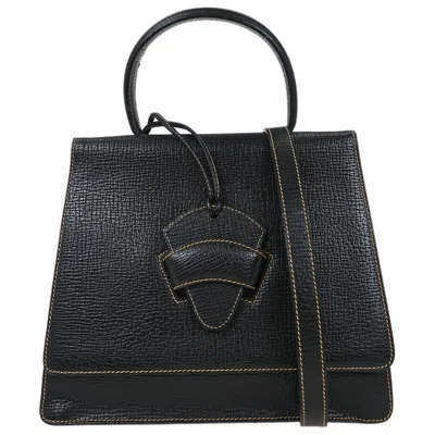 Pre-owned Loewe Barcelona Shoulder Bag Leather Black Leather Handbag ()