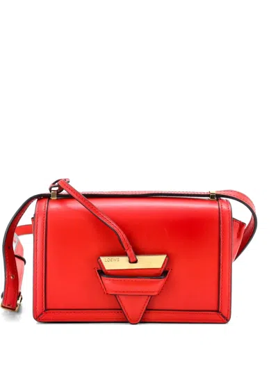 Pre-owned Loewe Barcelona Shoulder Bag Leather Small Crossbody Bag In Red