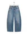 Loewe Barrel Anagram Embroidered Jeans In Blue