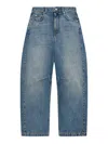 Loewe Anagram Barrel Leg Jeans In Blue