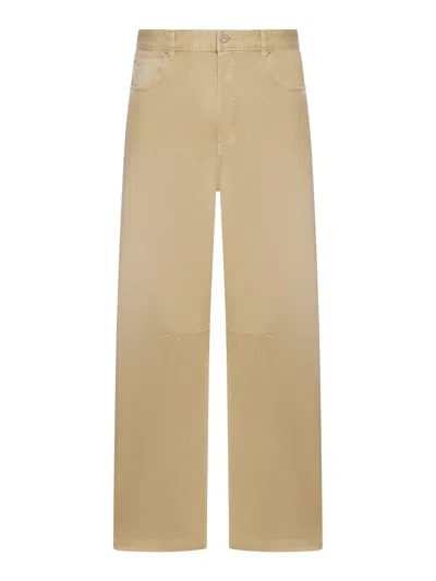 Loewe Barrel Cotton Trousers In Nude & Neutrals