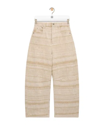 Loewe Barrel Jeans In Denim In Metallic