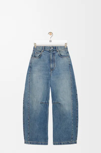 Loewe Anagram Barrel-leg Jeans In Washed Denim