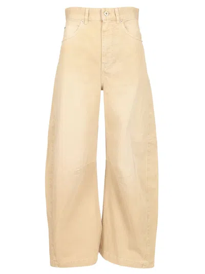 Loewe Barrel Trousers Beige In Yellow
