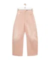 Loewe Barrel Trousers In Cotton In Light Pink