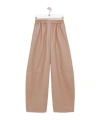 Loewe Barrel Trousers In Nappa Lambskin In Brown